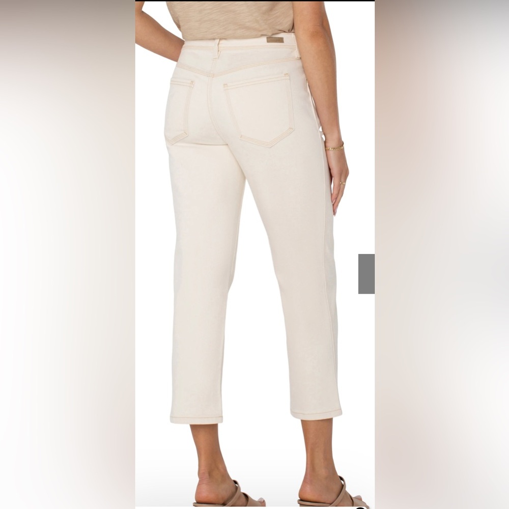 New Liverpool Los Angeles Cream cropped Jeans - Picture 2 of 12